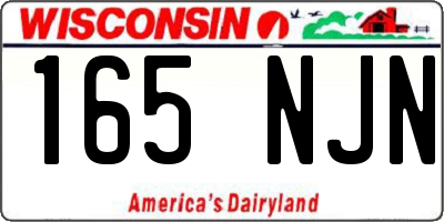 WI license plate 165NJN