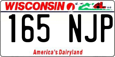 WI license plate 165NJP