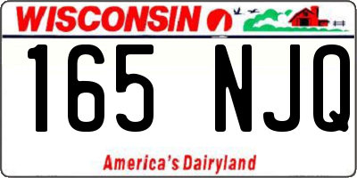 WI license plate 165NJQ