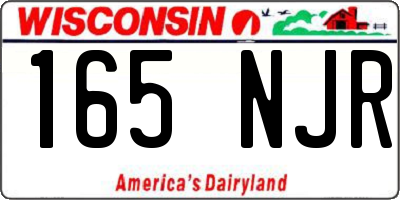 WI license plate 165NJR