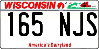 WI license plate 165NJS