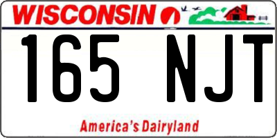 WI license plate 165NJT