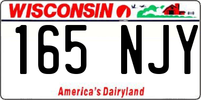 WI license plate 165NJY