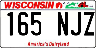 WI license plate 165NJZ