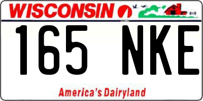 WI license plate 165NKE