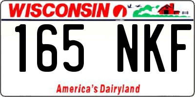 WI license plate 165NKF