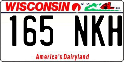 WI license plate 165NKH