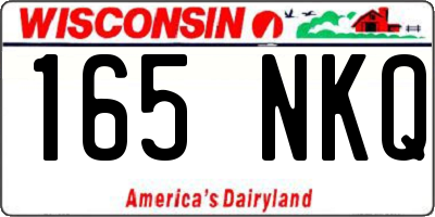 WI license plate 165NKQ