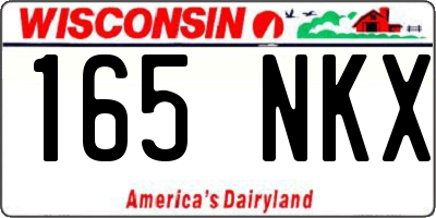 WI license plate 165NKX
