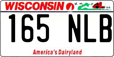 WI license plate 165NLB