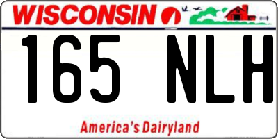 WI license plate 165NLH