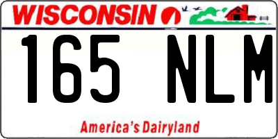 WI license plate 165NLM