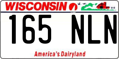 WI license plate 165NLN