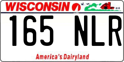WI license plate 165NLR