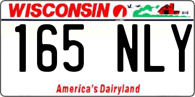 WI license plate 165NLY