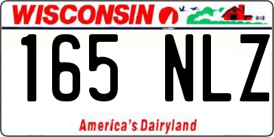 WI license plate 165NLZ