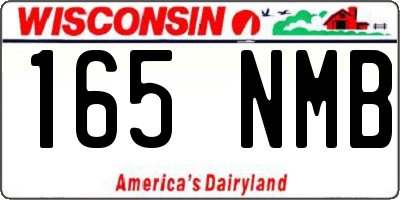 WI license plate 165NMB