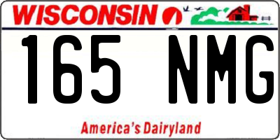 WI license plate 165NMG