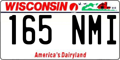WI license plate 165NMI
