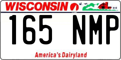 WI license plate 165NMP