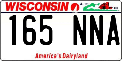 WI license plate 165NNA