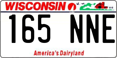 WI license plate 165NNE