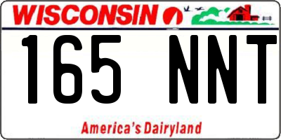 WI license plate 165NNT