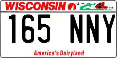 WI license plate 165NNY