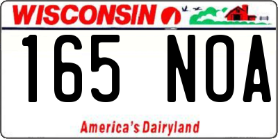 WI license plate 165NOA