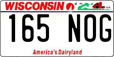WI license plate 165NOG