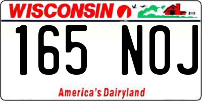WI license plate 165NOJ