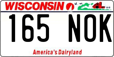 WI license plate 165NOK