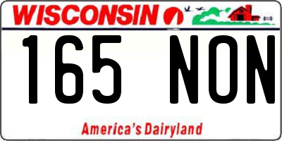 WI license plate 165NON