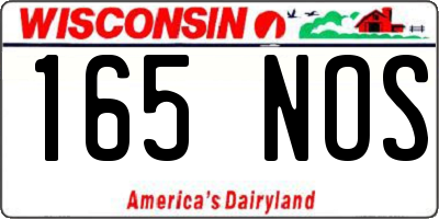 WI license plate 165NOS