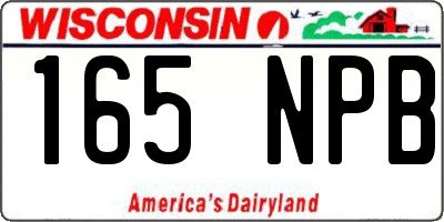 WI license plate 165NPB