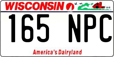 WI license plate 165NPC