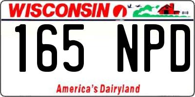 WI license plate 165NPD