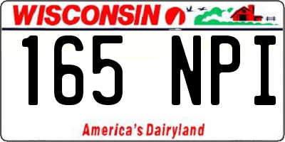 WI license plate 165NPI