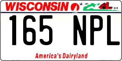 WI license plate 165NPL