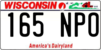 WI license plate 165NPO