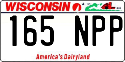 WI license plate 165NPP