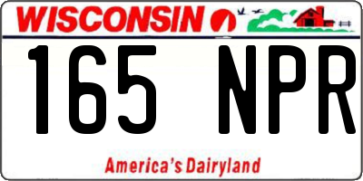 WI license plate 165NPR