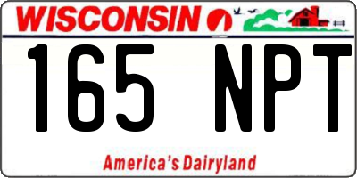 WI license plate 165NPT