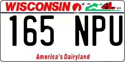 WI license plate 165NPU