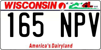 WI license plate 165NPV