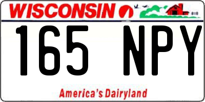 WI license plate 165NPY