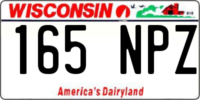 WI license plate 165NPZ
