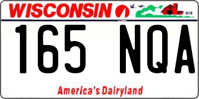 WI license plate 165NQA