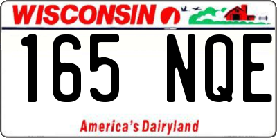 WI license plate 165NQE