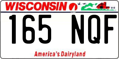 WI license plate 165NQF